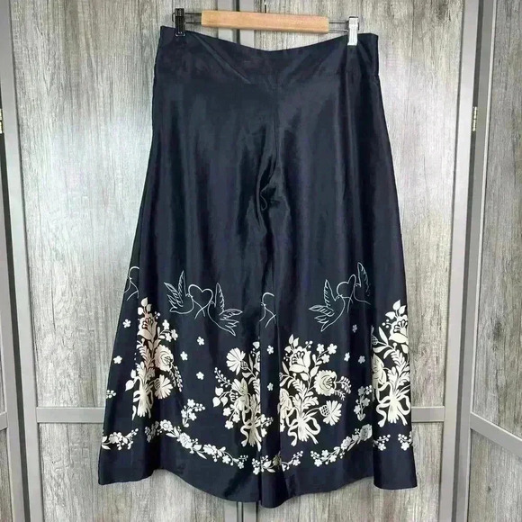 Voom Silk Pants Wide Leg By Joy Han Floral - Picture 6 of 7